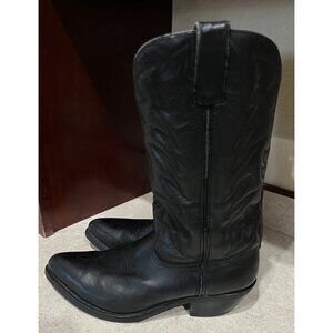 Durango Black Leather Cowboy Boots 12D Western Riding 13” Tall